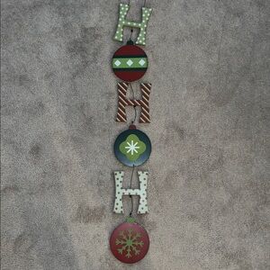 Festive 42” Long Wooden 'Ho Ho Ho' Wall Hanging- EUC